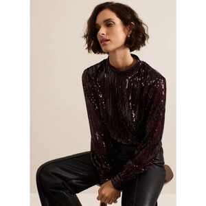 Phase Eight Hannah High Neck Sequin Top